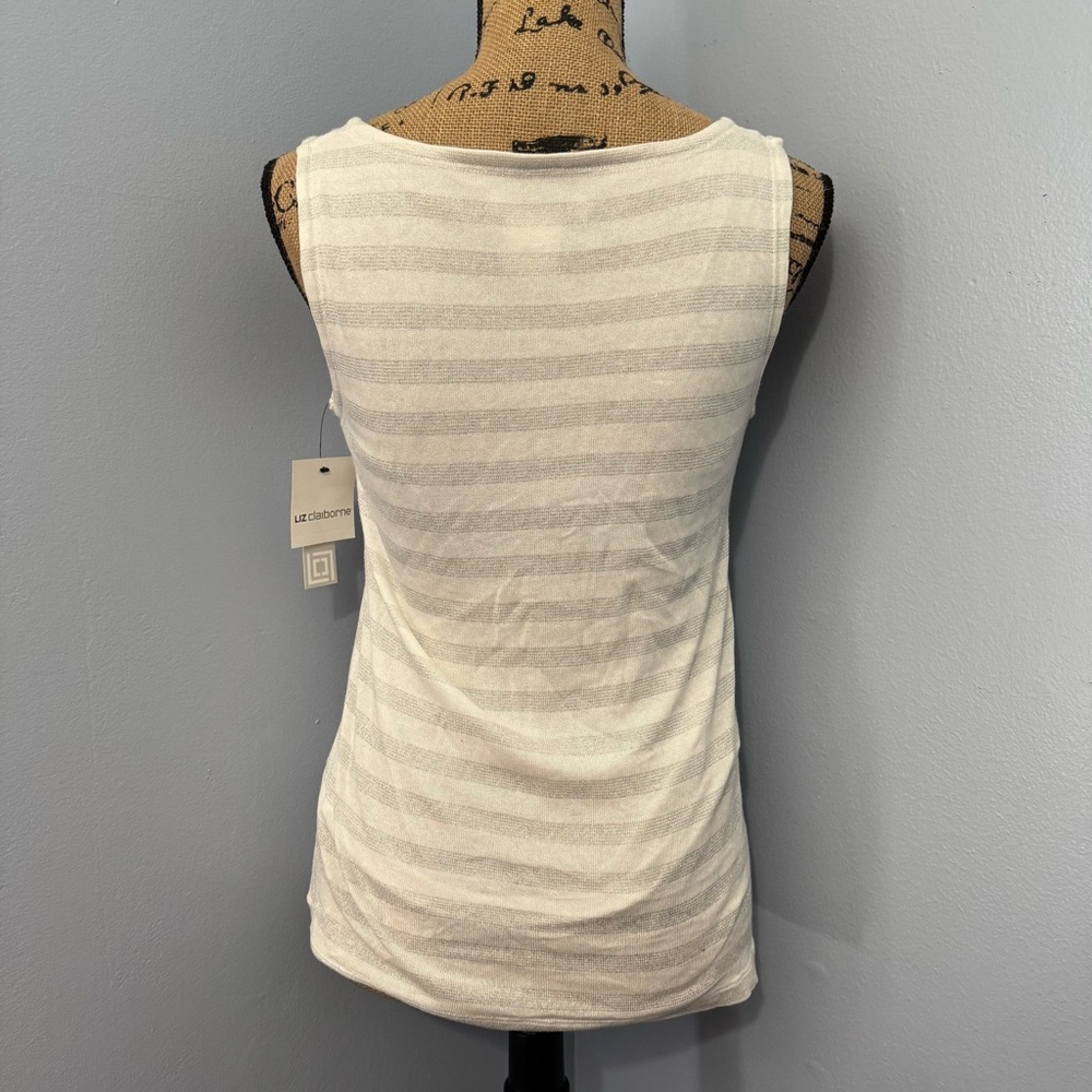 Liz Claiborne Silver Striped Tank Top - Picture 5 of 11